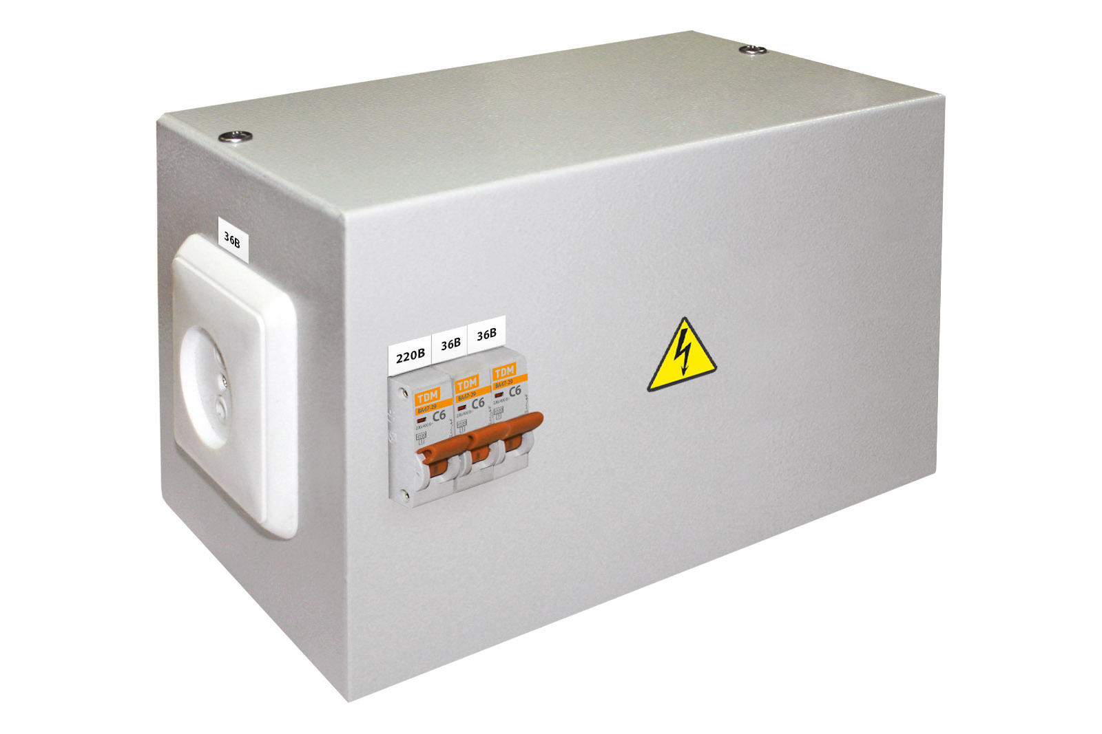 Ящик с трансформатором понижающим ЯТП-0,25 220/36-3авт. IP31 TDM