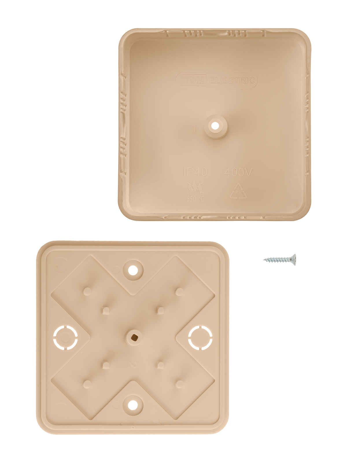 Коробка распаячная КР 75х75х20 ОП сосна IP40, инд. штрихкод TDM