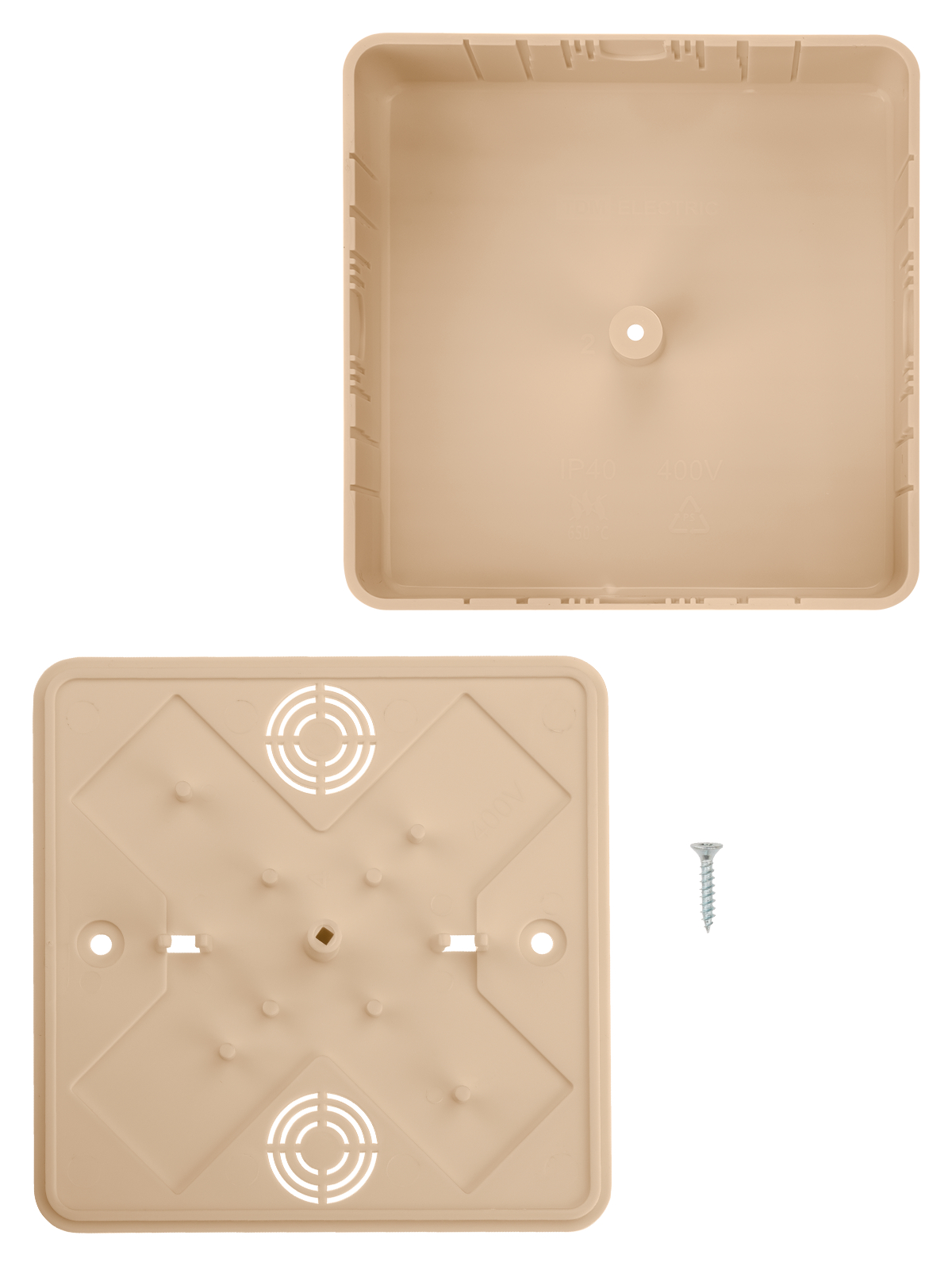 Коробка распаячная КР 100х100х44 ОП сосна IP40, инд. штрихкод TDM