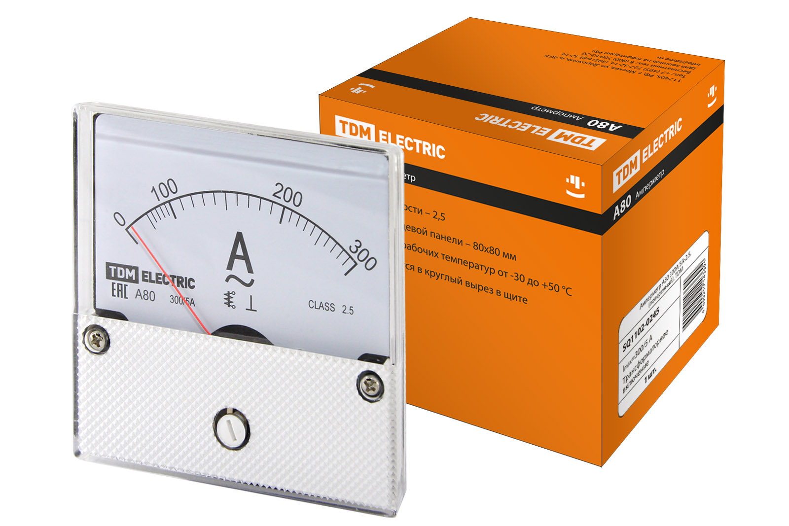 Амперметр А80 300А/5А-2,5, трансформаторного включения, (поверенный), TDM