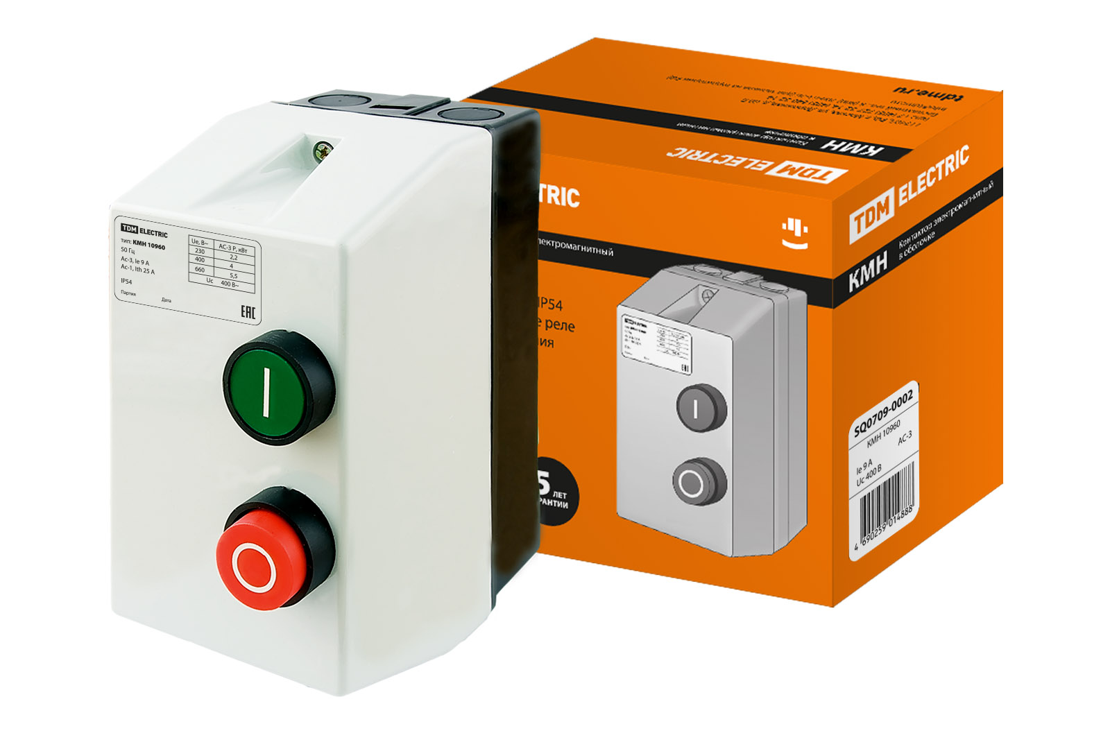 Контактор КМН10960 9А в оболочке  Ue=380В/АС3 IP54 TDM